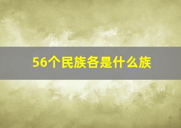 56个民族各是什么族