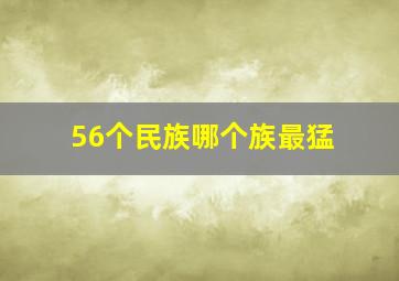 56个民族哪个族最猛