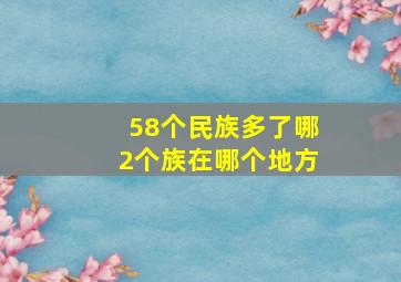 58个民族多了哪2个族在哪个地方