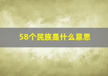 58个民族是什么意思