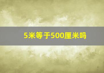 5米等于500厘米吗