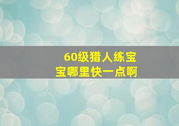 60级猎人练宝宝哪里快一点啊