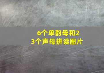 6个单韵母和23个声母拼读图片