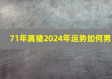 71年属猪2024年运势如何男