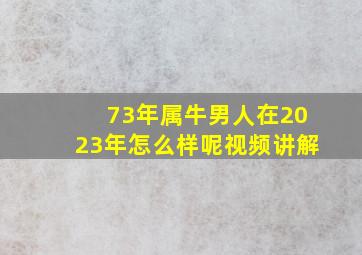 73年属牛男人在2023年怎么样呢视频讲解