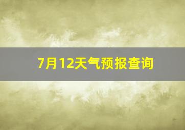 7月12天气预报查询