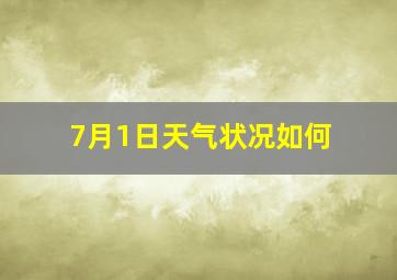 7月1日天气状况如何