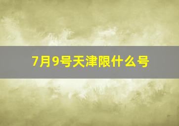 7月9号天津限什么号