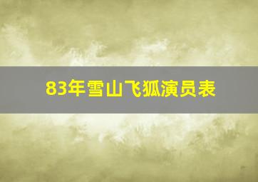 83年雪山飞狐演员表