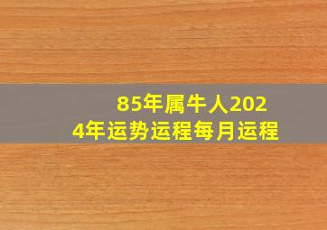 85年属牛人2024年运势运程每月运程