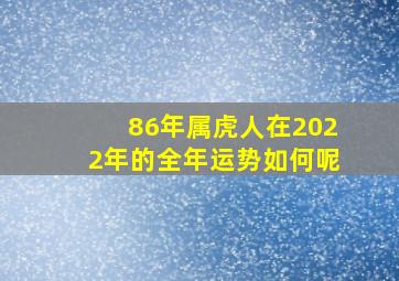 86年属虎人在2022年的全年运势如何呢