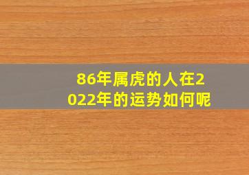 86年属虎的人在2022年的运势如何呢