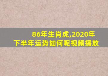 86年生肖虎,2020年下半年运势如何呢视频播放