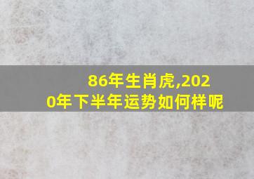 86年生肖虎,2020年下半年运势如何样呢