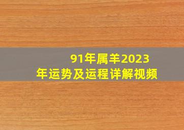 91年属羊2023年运势及运程详解视频