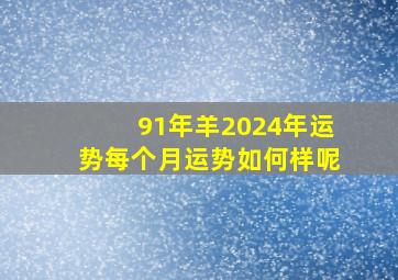 91年羊2024年运势每个月运势如何样呢