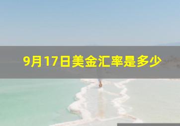 9月17日美金汇率是多少