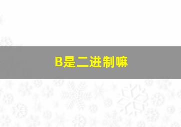 B是二进制嘛