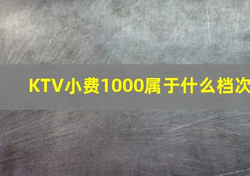 KTV小费1000属于什么档次