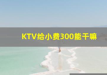 KTV给小费300能干嘛