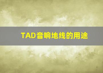 TAD音响地线的用途