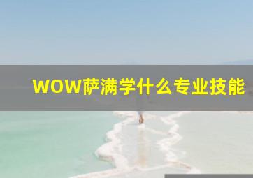 WOW萨满学什么专业技能