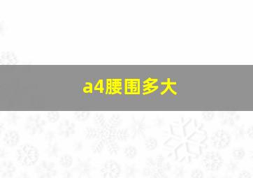 a4腰围多大