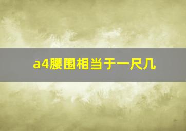 a4腰围相当于一尺几