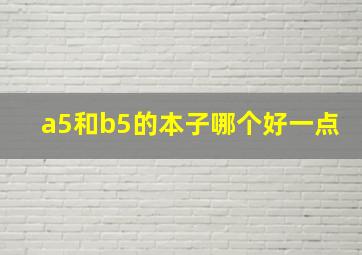 a5和b5的本子哪个好一点