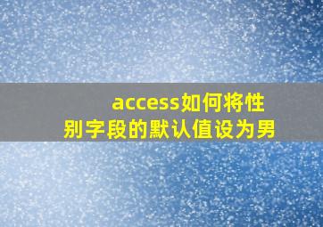 access如何将性别字段的默认值设为男