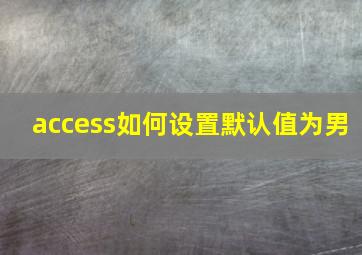 access如何设置默认值为男