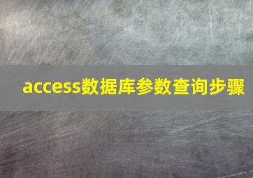 access数据库参数查询步骤