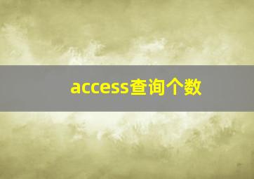 access查询个数