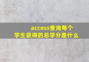 access查询每个学生获得的总学分是什么