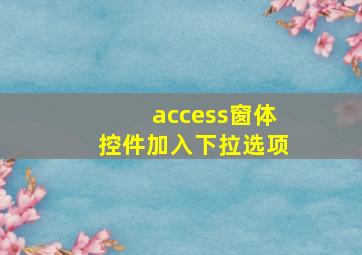 access窗体控件加入下拉选项