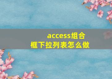 access组合框下拉列表怎么做