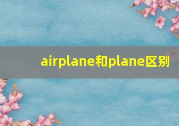 airplane和plane区别