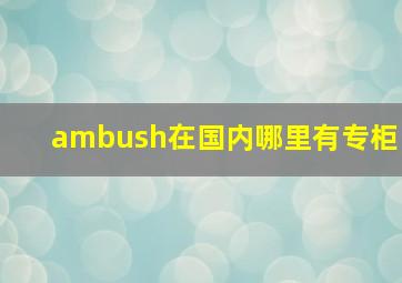 ambush在国内哪里有专柜