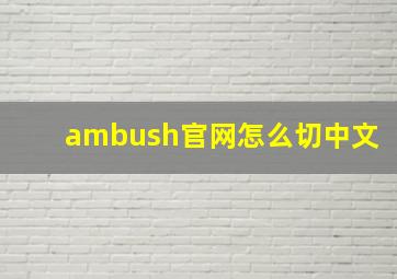 ambush官网怎么切中文