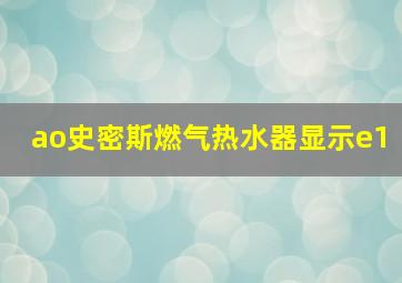 ao史密斯燃气热水器显示e1