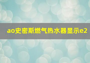 ao史密斯燃气热水器显示e2