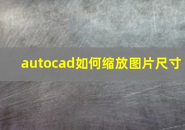 autocad如何缩放图片尺寸