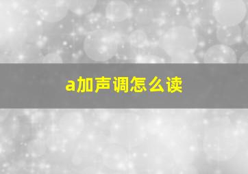 a加声调怎么读