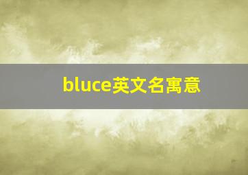 bluce英文名寓意