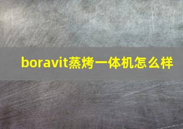 boravit蒸烤一体机怎么样