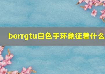 borrgtu白色手环象征着什么