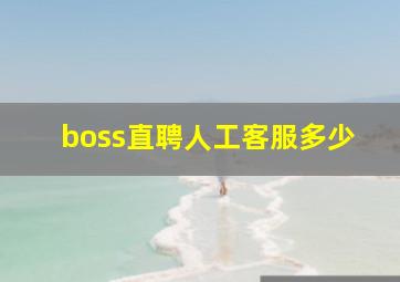 boss直聘人工客服多少