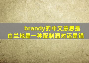 brandy的中文意思是白兰地是一种配制酒对还是错