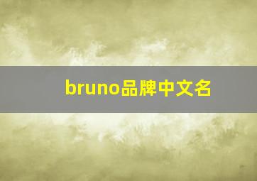 bruno品牌中文名