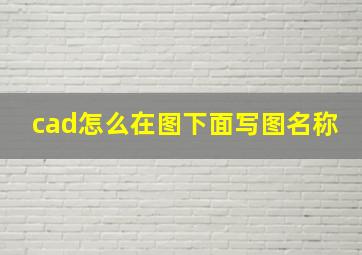 cad怎么在图下面写图名称